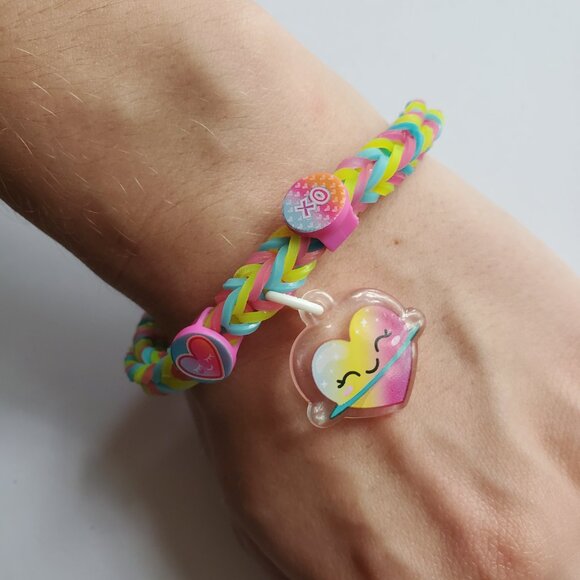 Handmade Festive Neon Rainbow Loom bracelets - Picture 3 of 5